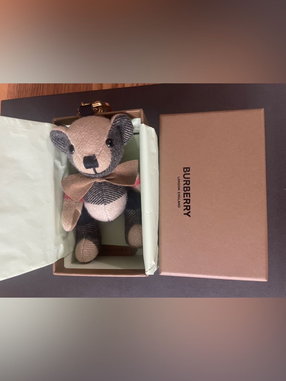 Burberry Thomas Bear Keychain Archive Beige Check Bag Charm - Picture 3 of 11